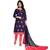 Navy blue embroidered chanderi salwar