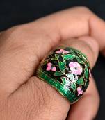 Designer Meenakari Mughal Art Motif Royal Adjustable Ring