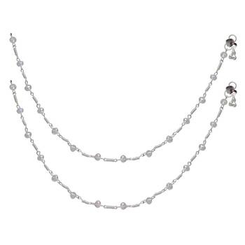 Festive Special White Color Glass Stone Anklet 1