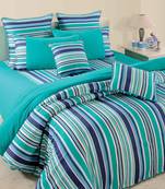 Swayam Cotton Twill Fabric Bedsheet  with Pillow Cover (Turquoise)