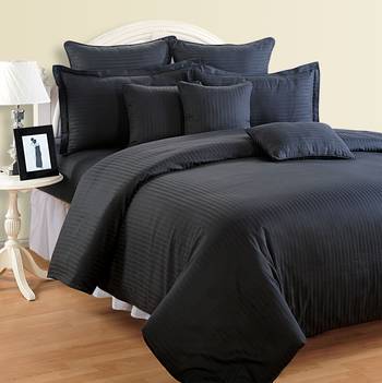 Swayam Cotton Bedsheet  with Pillow Cover (Black) 1