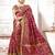 Maroon woven silk cotton saree with blouse