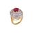 Heena Trendy bugguet collection red Colour stone Ring >> HJRN23R <<