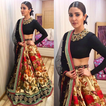 Multicolor Embroidered Velvet Blouse Unstitched Lehenga 2