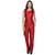 Raw Silk Solid Jumpsuit for Women's - Red