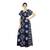 Blue colour Batik  design Square neck cotton nighty for ladies