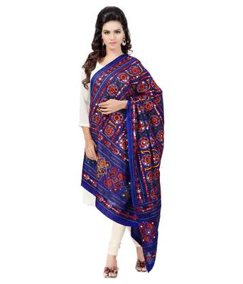 Hand Embroidered Kutch Work Designer Multicolour Dupatta 1