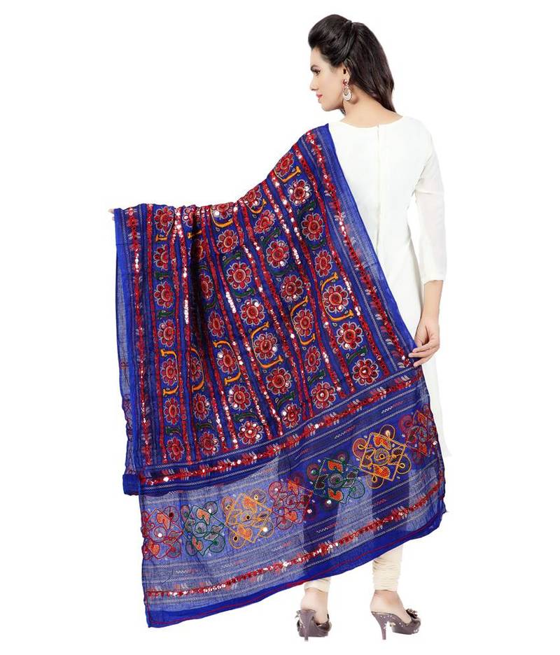 Hand Embroidered Kutch Work Designer Multicolour Dupatta
