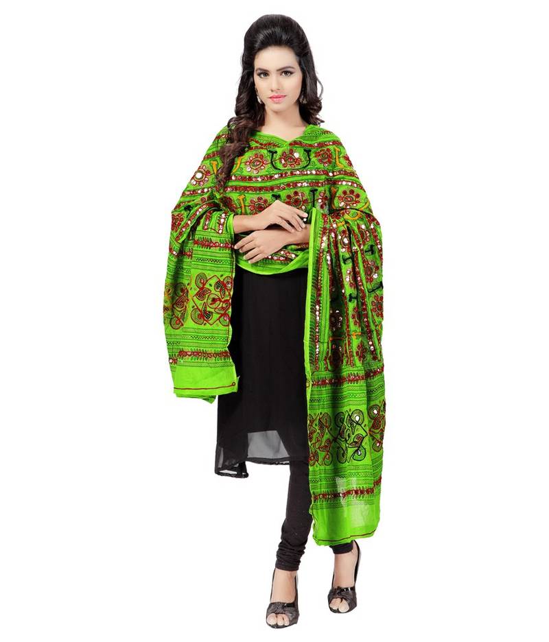 Hand Embroidered Kutch Work Designer Multicolour Dupatta