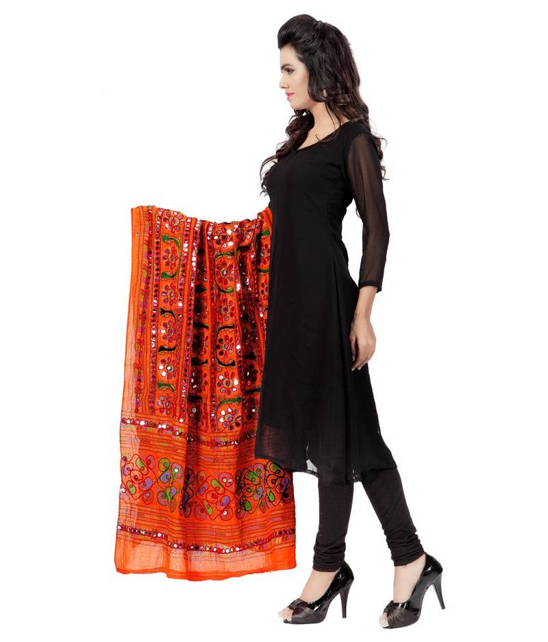 Hand Embroidered Kutch Work Designer Multicolour Dupatta