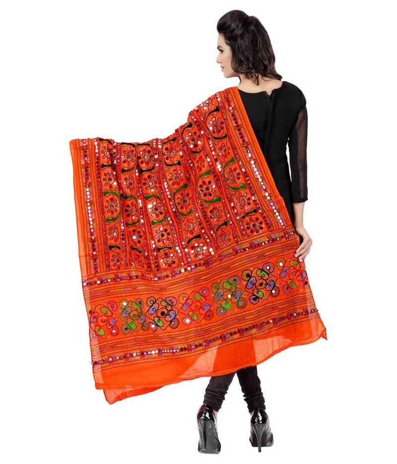 Hand Embroidered Kutch Work Designer Multicolour Dupatta
