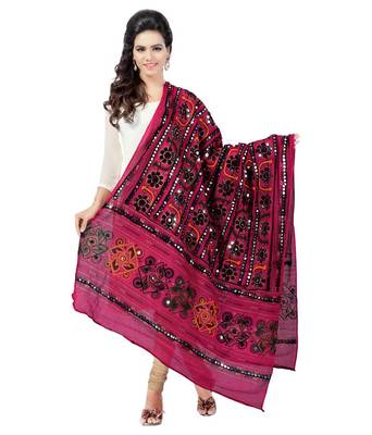 Hand Embroidered Kutch Work Designer Multicolour Dupatta 1