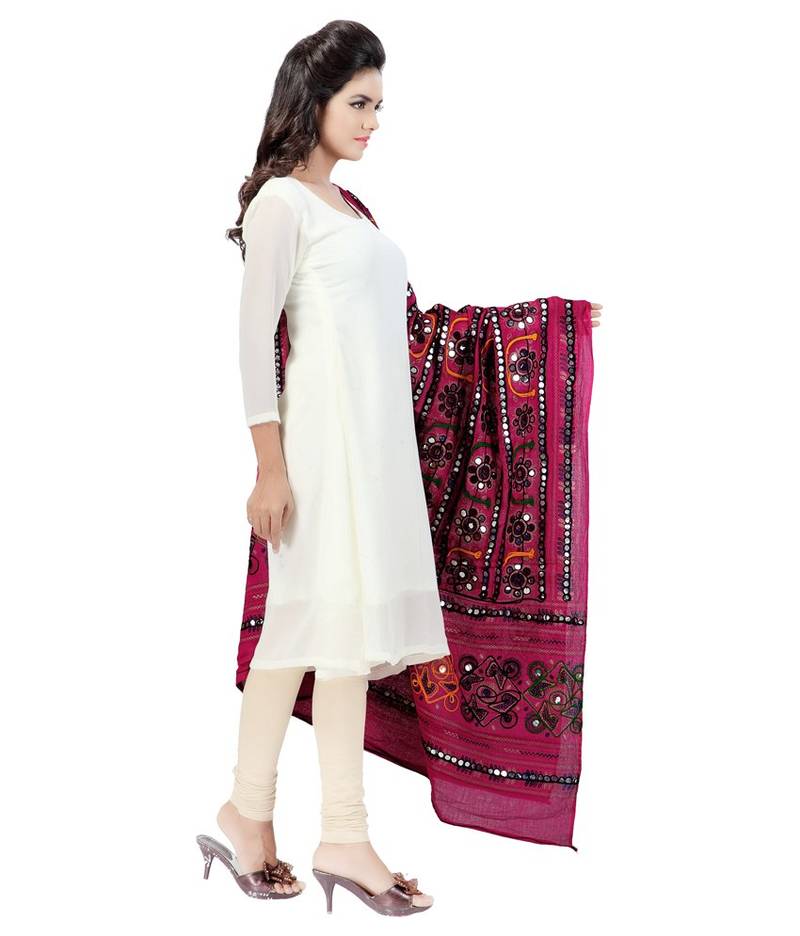 Hand Embroidered Kutch Work Designer Multicolour Dupatta