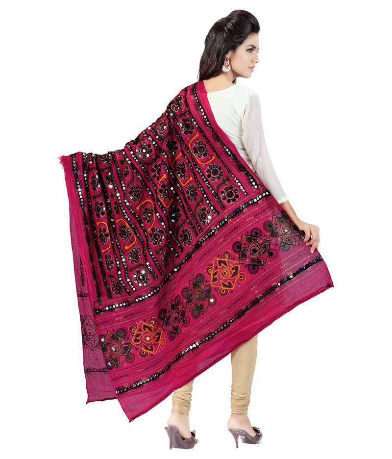 Hand Embroidered Kutch Work Designer Multicolour Dupatta