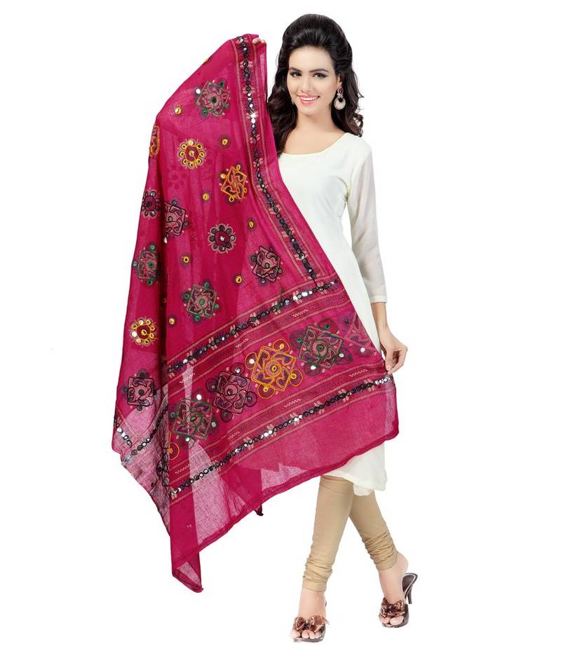 Hand Embroidered Kutch Work Designer Multicolour Dupatta