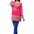 Dark pink  printed american crepe short kurtis with full sleeves