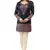Dark blue  printed american crepe short kurtis with full sleeves