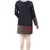 Dark blue  printed american crepe short kurtis with full sleeves