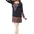 Dark blue  printed american crepe short kurtis with full sleeves