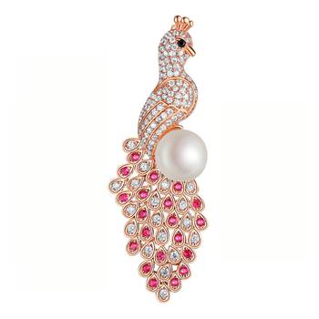Multicolor zircon   brooch 1