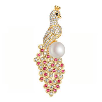 Multicolor zircon   brooch 1