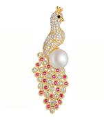 Multicolor zircon   brooch