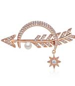 Gold cubic zirconia brooch