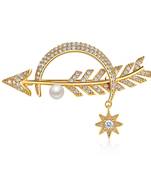 Gold cubic zirconia brooch