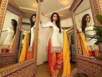 White embroidered cotton salwar 1