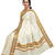 cream colour sarees customised with brocade multi check lace work border.