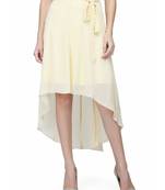 Yellow High Low Panel Skirt