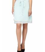 Turquoise Side Ruffle Skirt