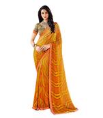 multicolor printed georgette saree with blouse