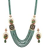 Green Emerald Vintage Look Royal Classic Designer Tanjore Work Necklace
