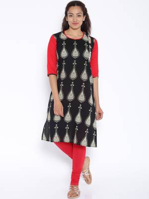 black printed cotton  kurti 1