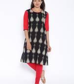 black printed cotton  kurti