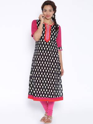 black printed cotton  kurti 1