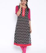 black printed cotton  kurti