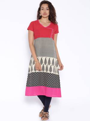 Off white printed cotton  kurti 1