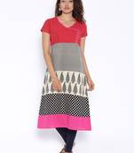 Off white printed cotton  kurti