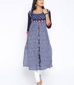 indigo printed cotton  kurti