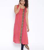 rani pink printed cotton  kurti