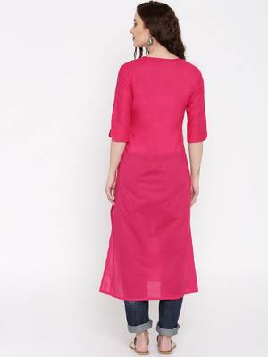 rani pink printed cotton  kurti 2