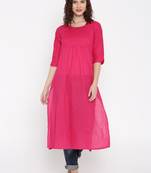 rani pink printed cotton  kurti