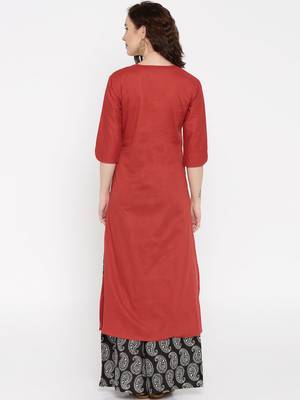 rust printed cotton  kurti 2