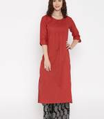 rust printed cotton  kurti