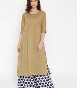 coffee printed cotton  kurti