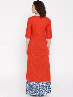 red printed cotton  kurti 2