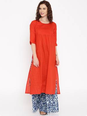 red printed cotton  kurti 1