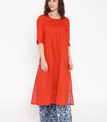 red printed cotton  kurti